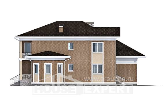 335-002-П Проект двухэтажного дома, гараж, большой коттедж из кирпича, Алма-Ата