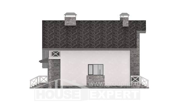 180-017-Л Проект двухэтажного дома мансардный этаж и гаражом, уютный загородный дом из арболита, Атырау