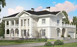 340-002-П Проект двухэтажного дома и гаражом, огромный загородный дом из кирпича, Тараз