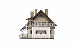 180-014-Л Проект двухэтажного дома с мансардой, бюджетный загородный дом из керамзитобетонных блоков, Уральск