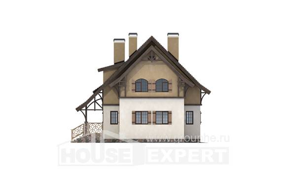 180-014-Л Проект двухэтажного дома с мансардой, скромный коттедж из твинблока Кокшетау, House Expert