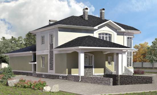 620-001-Л Проект трехэтажного дома и гаражом, большой коттедж из арболита, Темиртау
