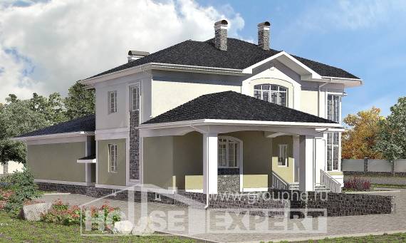 620-001-Л Проект трехэтажного дома и гаражом, огромный дом из теплоблока Экибастуз, House Expert