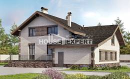 245-005-П Проект двухэтажного дома мансардой, гараж, простой дом из пеноблока, House Expert