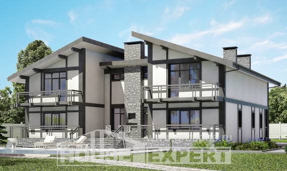 280-002-П Проект двухэтажного дома с мансардным этажом, бюджетный загородный дом из кирпича, Караганда