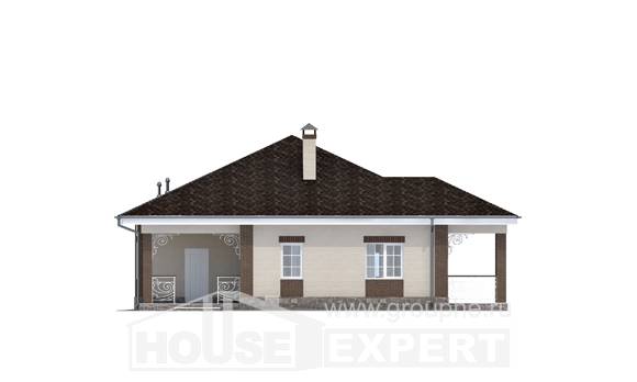 100-004-Л Проект одноэтажного дома, классический дом из газобетона Актау, House Expert