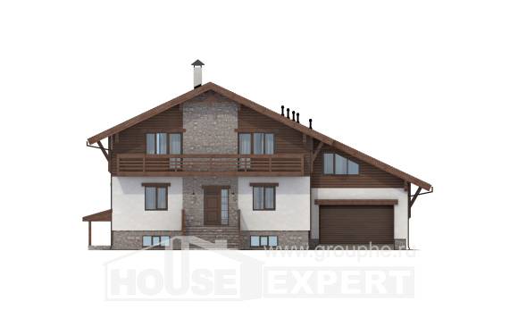 420-001-П Проект трехэтажного дома мансардный этаж, гараж, огромный загородный дом из кирпича Тараз, House Expert