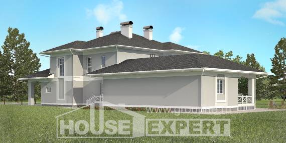 360-001-П Проект двухэтажного дома, гараж, огромный коттедж из кирпича Шымкент, House Expert