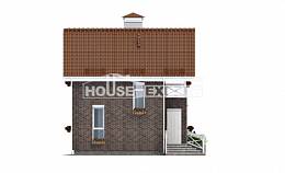 045-001-Л Проект двухэтажного дома с мансардным этажом, дешевый коттедж из бризолита, Атырау