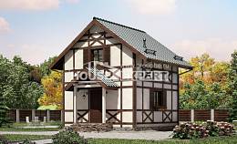 060-002-П Проект двухэтажного дома мансардой, компактный коттедж из дерева, House Expert