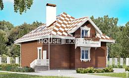 155-003-Л Проект двухэтажного дома и гаражом, бюджетный коттедж из пеноблока, House Expert