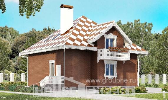 155-003-Л Проект двухэтажного дома мансардный этаж и гаражом, бюджетный домик из керамзитобетонных блоков Астана, House Expert