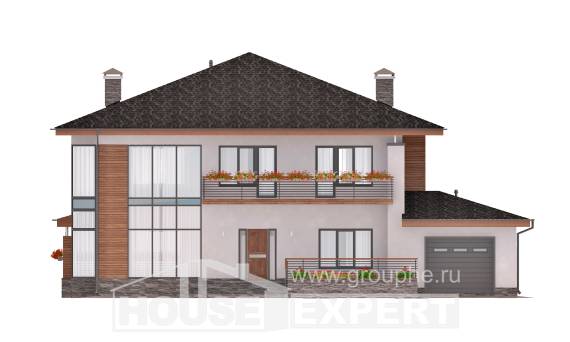 305-001-П Проект двухэтажного дома, гараж, огромный домик из газосиликатных блоков Актобе, House Expert