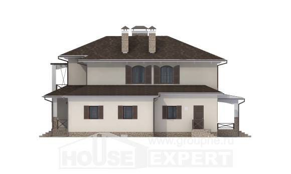 285-002-П Проект двухэтажного дома и гаражом, красивый домик из кирпича Рудный, House Expert