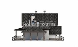 160-002-Л Проект двухэтажного дома мансардный этаж и гаражом, классический домик из твинблока, Талдыкорган