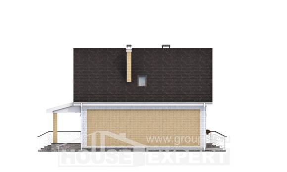 130-004-П Проект двухэтажного дома мансардой, бюджетный коттедж из теплоблока, Караганда