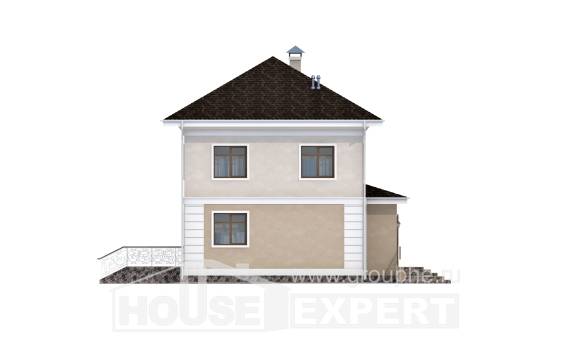 090-003-Л Проект двухэтажного дома, экономичный коттедж из теплоблока, Атырау
