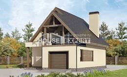 120-005-Л Проект двухэтажного дома с мансардным этажом, гараж, компактный дом из керамзитобетонных блоков Алма-Ата, House Expert