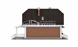 160-006-П Проект двухэтажного дома с мансардой, гараж, красивый загородный дом из пеноблока, Экибастуз