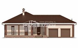 160-015-П Проект одноэтажного дома, гараж, бюджетный домик из арболита, House Expert
