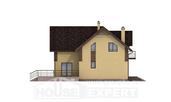 150-009-Л Проект двухэтажного дома с мансардным этажом, уютный дом из блока, Уральск