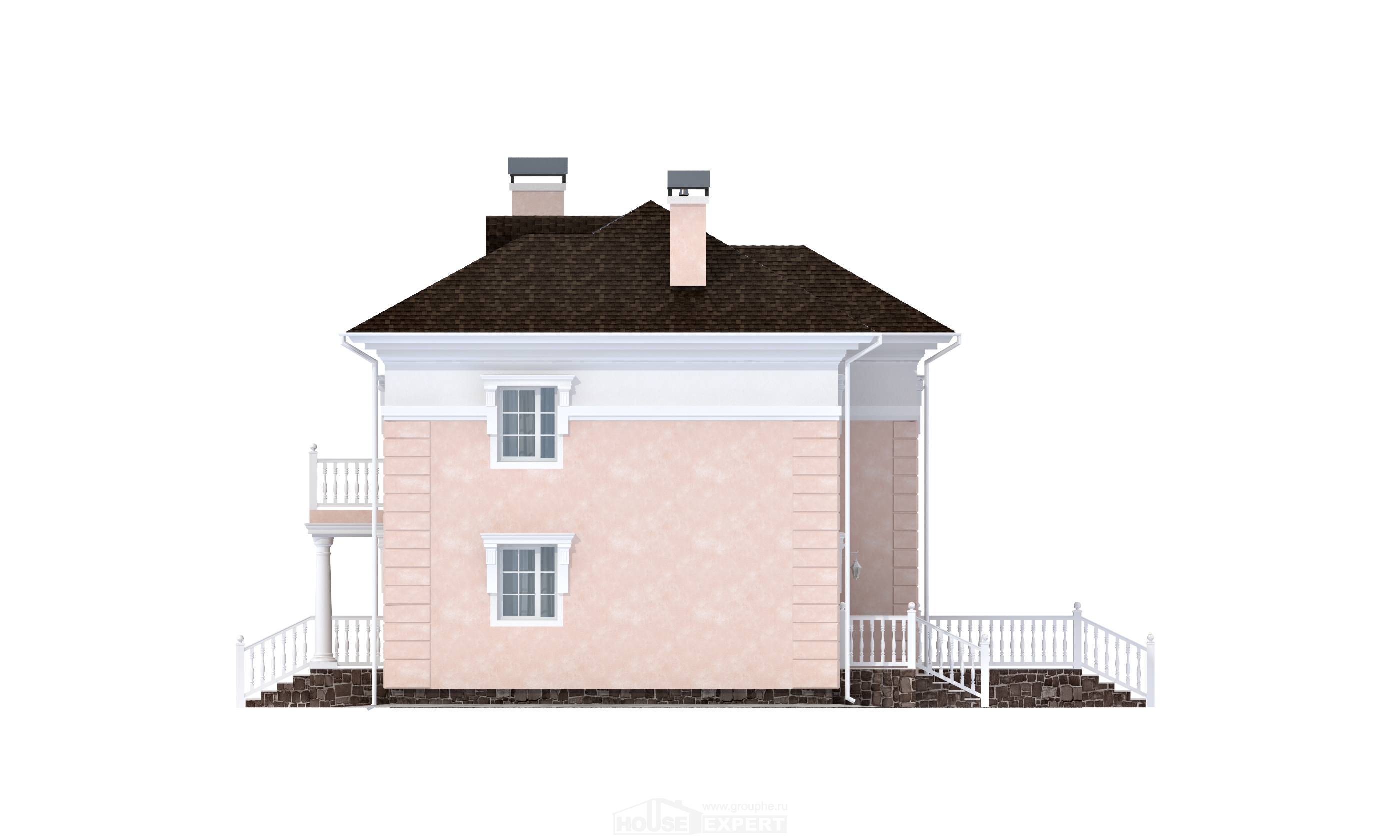 155-005-Л Проект двухэтажного дома, небольшой загородный дом из бризолита, Караганда