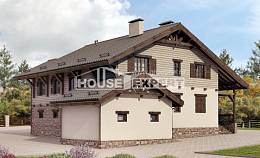255-002-П Проект двухэтажного дома с мансардой и гаражом, красивый дом из блока Кызылорда, House Expert