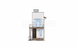 100-003-Л Проект двухэтажного дома, небольшой коттедж из блока, Караганда