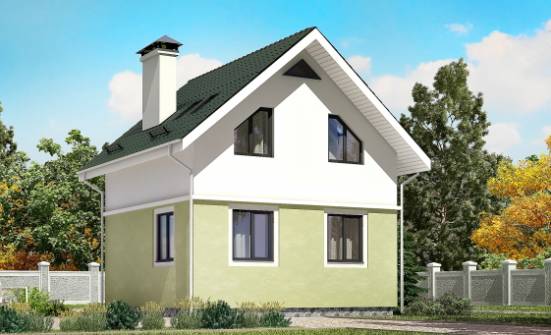 070-001-П Проект двухэтажного дома с мансардой, маленький загородный дом из керамзитобетонных блоков Караганда | Проекты домов от House Expert