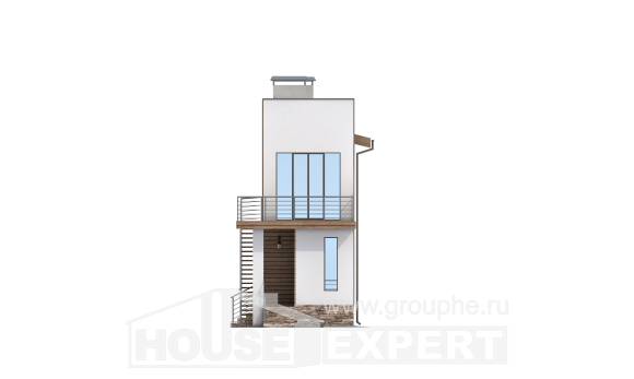 100-003-Л Проект двухэтажного дома, небольшой коттедж из блока, Караганда