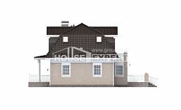210-001-Л Проект двухэтажного дома с мансардой, классический загородный дом из теплоблока, Кокшетау