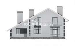 190-008-П Проект двухэтажного дома мансардный этаж, гараж, простой домик из арболита, Семей