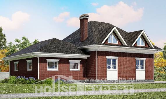 290-002-П Проект двухэтажного дома и гаражом, классический коттедж из твинблока, Актобе