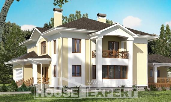 375-002-Л Проект двухэтажного дома, гараж, большой домик из кирпича, House Expert
