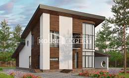 230-001-П Проект двухэтажного дома с мансардой, просторный домик из кирпича, Шымкент