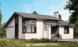 110-003-П Проект одноэтажного дома, скромный дом из поризованных блоков, House Expert