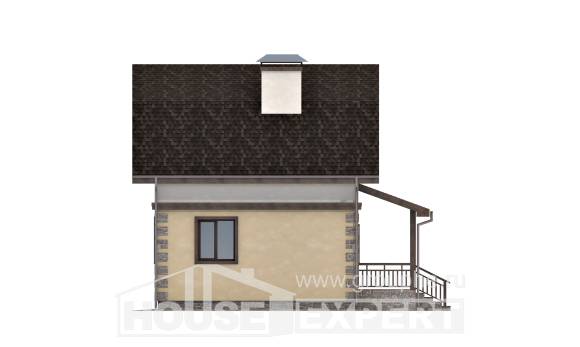 070-004-П Проект двухэтажного дома с мансардным этажом, бюджетный коттедж из арболита, Петропавловск