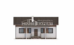 080-004-Л Проект одноэтажного дома, эконом загородный дом из поризованных блоков, House Expert