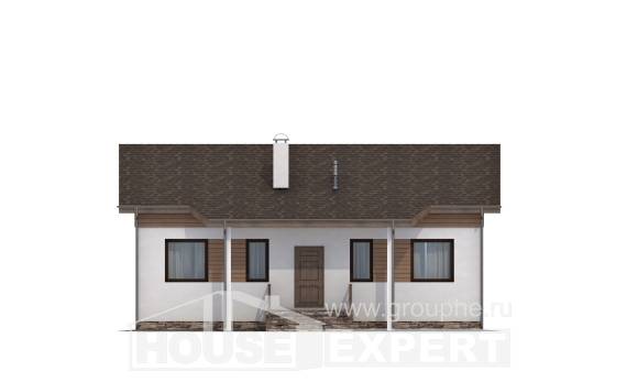 080-004-Л Проект одноэтажного дома, дешевый дом из теплоблока, Актау