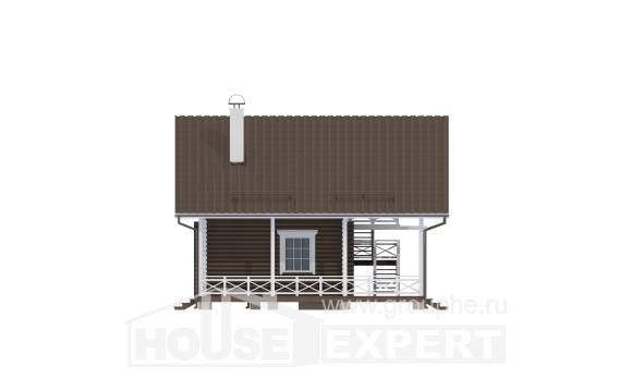 080-001-П Проект двухэтажного дома мансардой, классический коттедж из бревен, Усть-Каменогорск