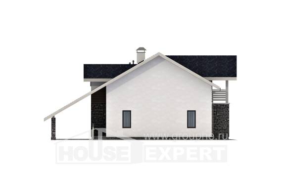 155-010-П Проект двухэтажного дома с мансардой, гараж, небольшой дом из газобетона Уральск, House Expert
