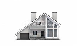 200-007-Л Проект двухэтажного дома с мансардой, гараж, классический дом из газосиликатных блоков Талдыкорган, House Expert