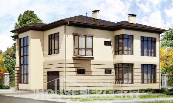 300-006-П Проект двухэтажного дома, гараж, большой домик из кирпича, Усть-Каменогорск