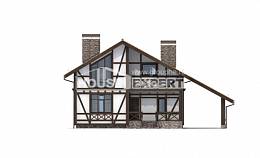 155-002-П Проект двухэтажного дома мансардный этаж, гараж, небольшой загородный дом из пеноблока, Шымкент