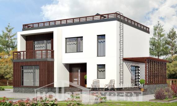 215-002-П Проект двухэтажного дома, красивый коттедж из бризолита Кызылорда, House Expert