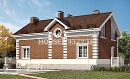 160-009-П Проект двухэтажного дома мансардой, классический коттедж из арболита Костанай, House Expert