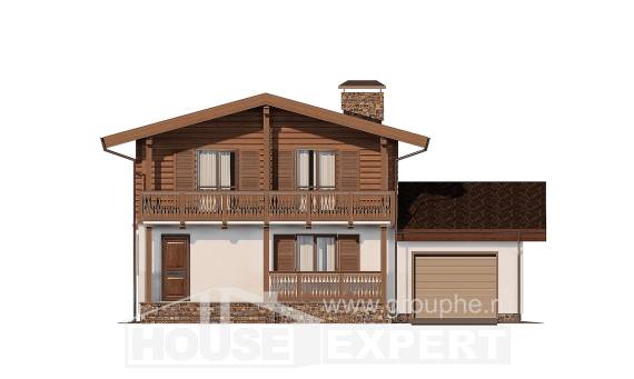200-011-П Проект двухэтажного дома с мансардным этажом, простой дом из твинблока, Тараз