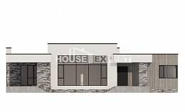 175-001-Л Проект одноэтажного дома, простой загородный дом из пеноблока, Семей