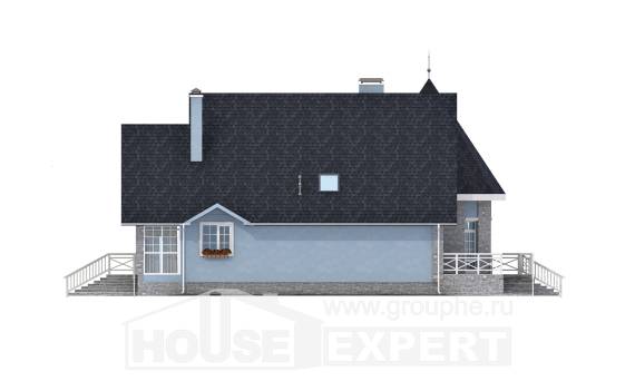 170-003-П Проект двухэтажного дома мансардный этаж, скромный домик из теплоблока Кызылорда, House Expert