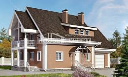 185-003-П Проект двухэтажного дома мансардный этаж, гараж, красивый дом из блока Усть-Каменогорск, House Expert